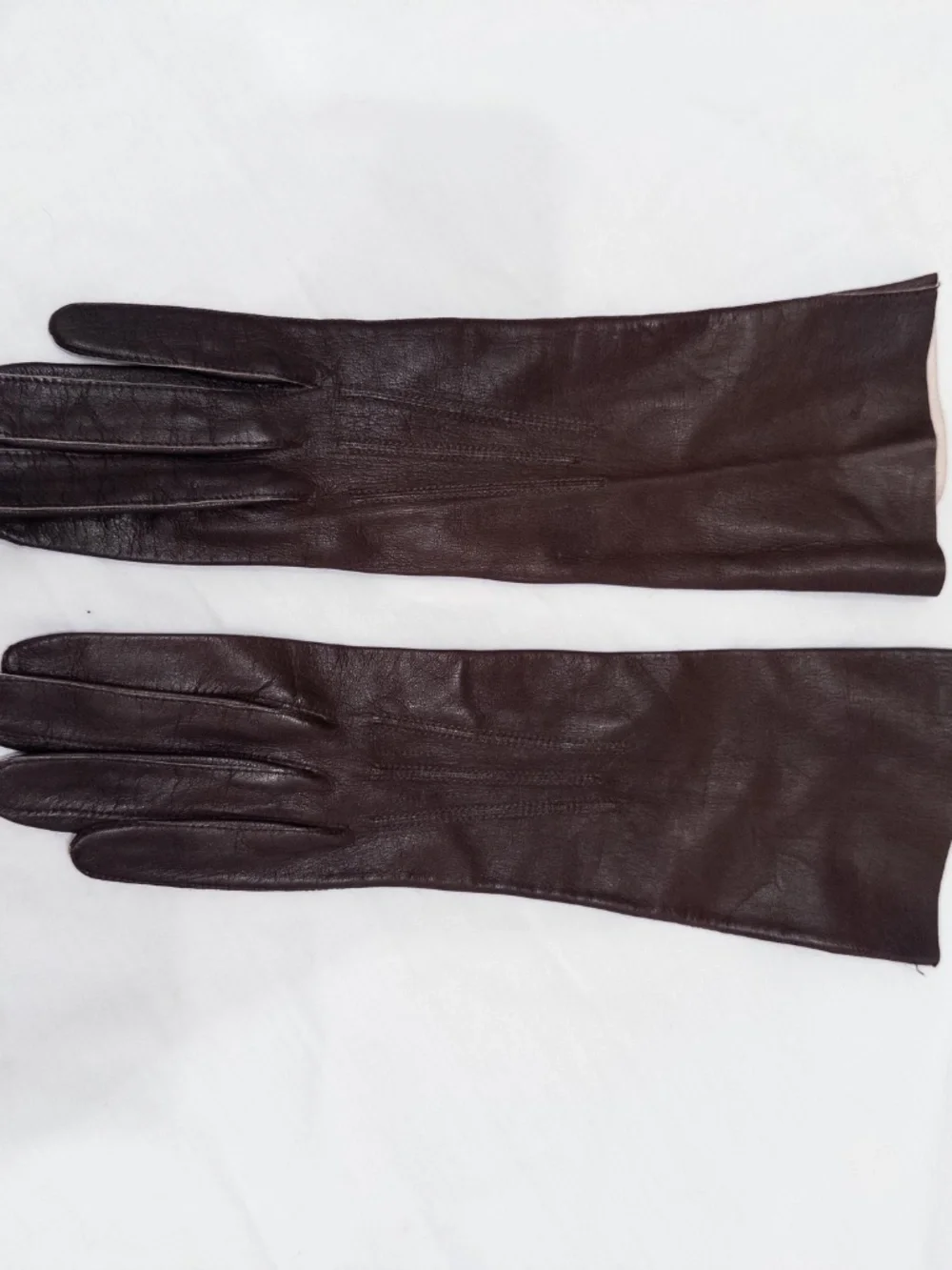 Vintage 1950s brown leather gloves size 6 3/4 glacekid leather